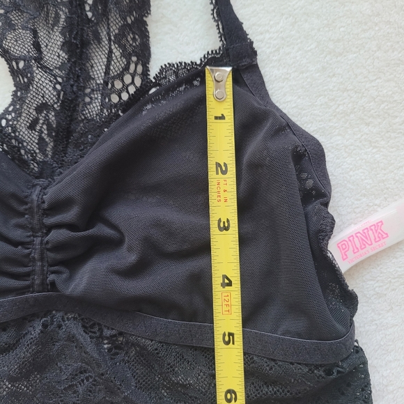 PINK VS | Lace Bralette NWOT Wire Free Small Black Halter - Picture 5 of 14